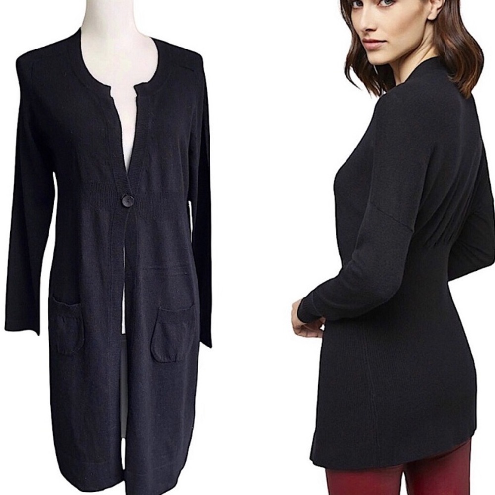 BCBGMAZAZRIA  long angora cashmere blend cardigan. Size S one button closure NWT